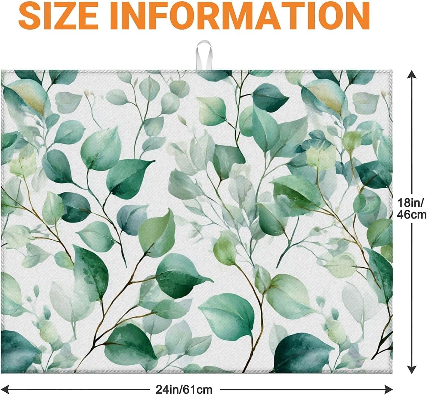 Dish Drying Mat For Kitchen Counter, Sage Green Microfiber Absorbent Dish Drainer Rack Pad Reusable Large 18x24in Drying Mat