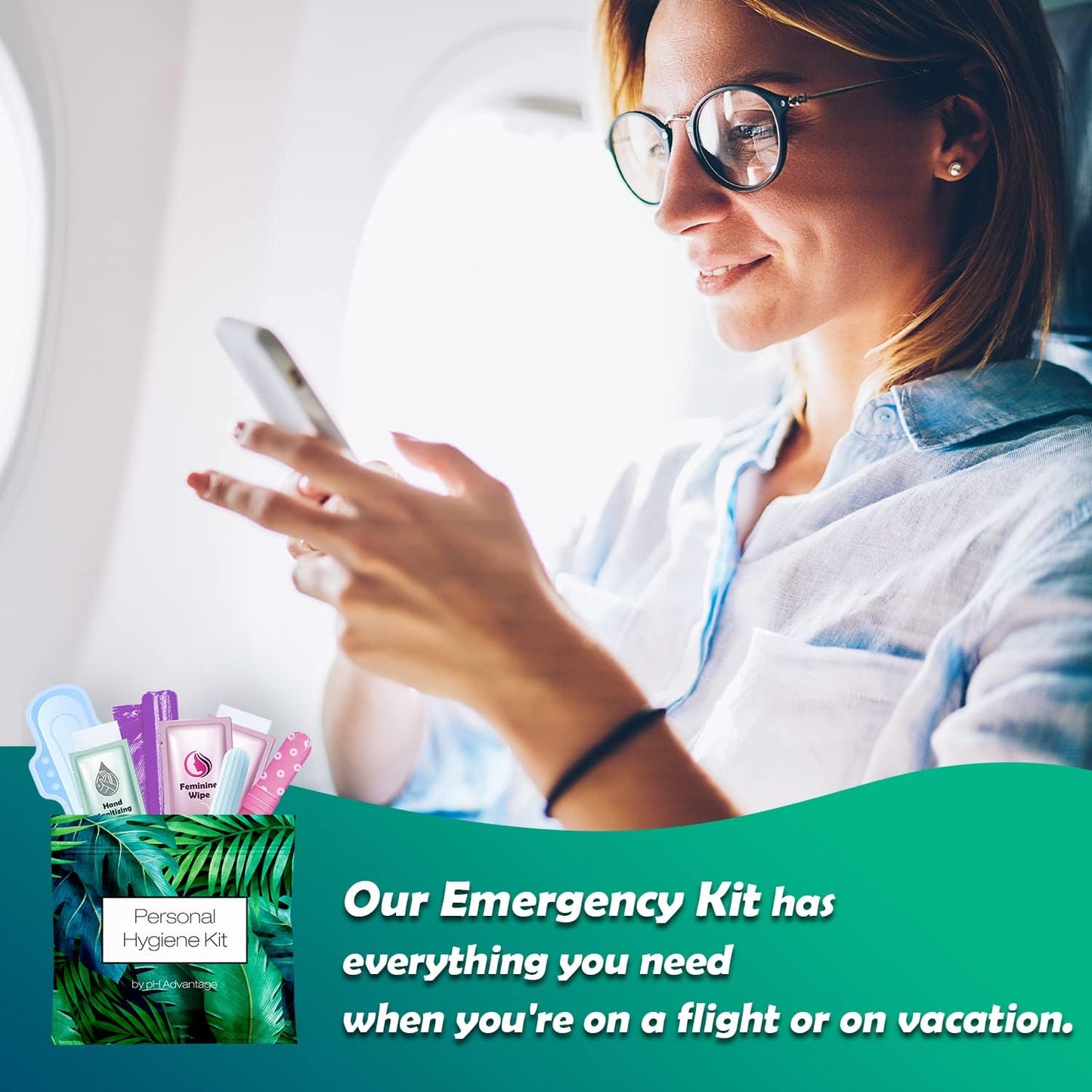 Green Fern Style Menstrual Kit All-in-One 50 Pack | Convenience on The Go | Period Kit Pack for Travelling, Tweens & Teenagers or just When You’re Out | Individually Wrapped Feminine Hygiene Product…