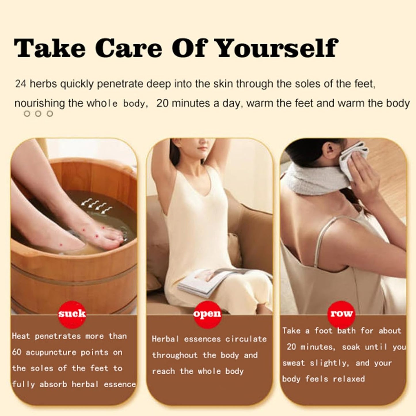 30 Pack Herbal Foot Soak Bags -Natural Ginger Mugwort Foot Detox Soak ,Body care herbal package Soothes Tired ,Chinese Herbal Foot Bath Spa Gift for Men & Women艾草生姜中药泡脚包 (32 Ounce (Pack of 1), 24)