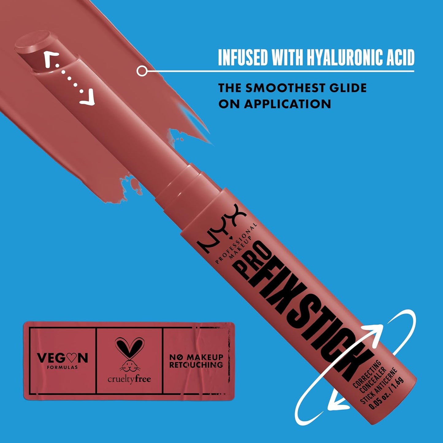 NYX PROFESSIONAL MAKEUP Pro Fix Stick Correcting Concealer, Buildable Medium Coverage Concealer Stick - Capuccino