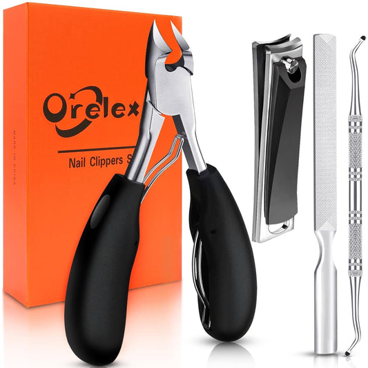 Toenail Clippers, Toe Nail Clippers for Thick Nails, Have Duty Nail Clipper Fingernail Clippers for Thick Nails,Seniors, Men, Women, Super Sharp Curved Blade Grooming Tool