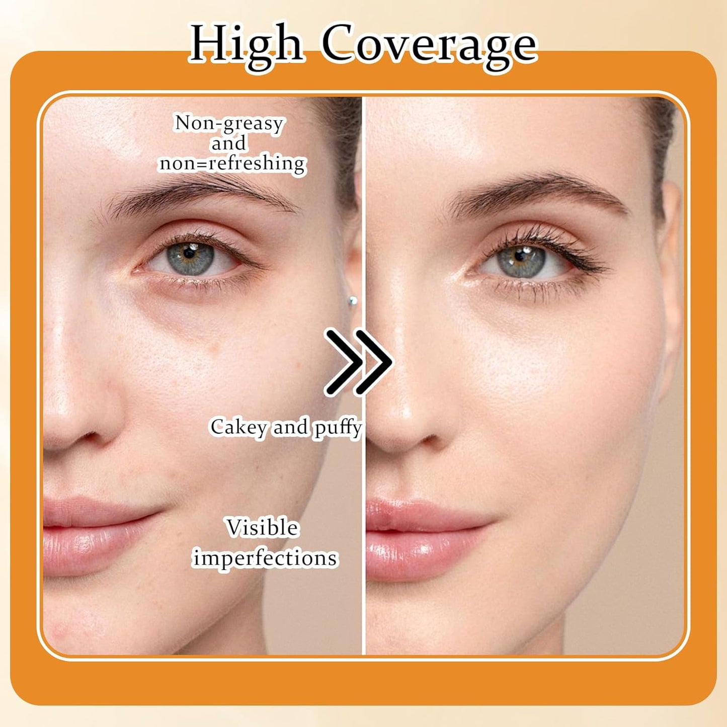 2Pcs Mushroom Head Air Cushion CC Cream Foundation Makeup,Moisturizing BB Cream Face Makeup Liquid Foundation,Long Lasting Full Coverage Concealer for All Skin Types（Natural）E