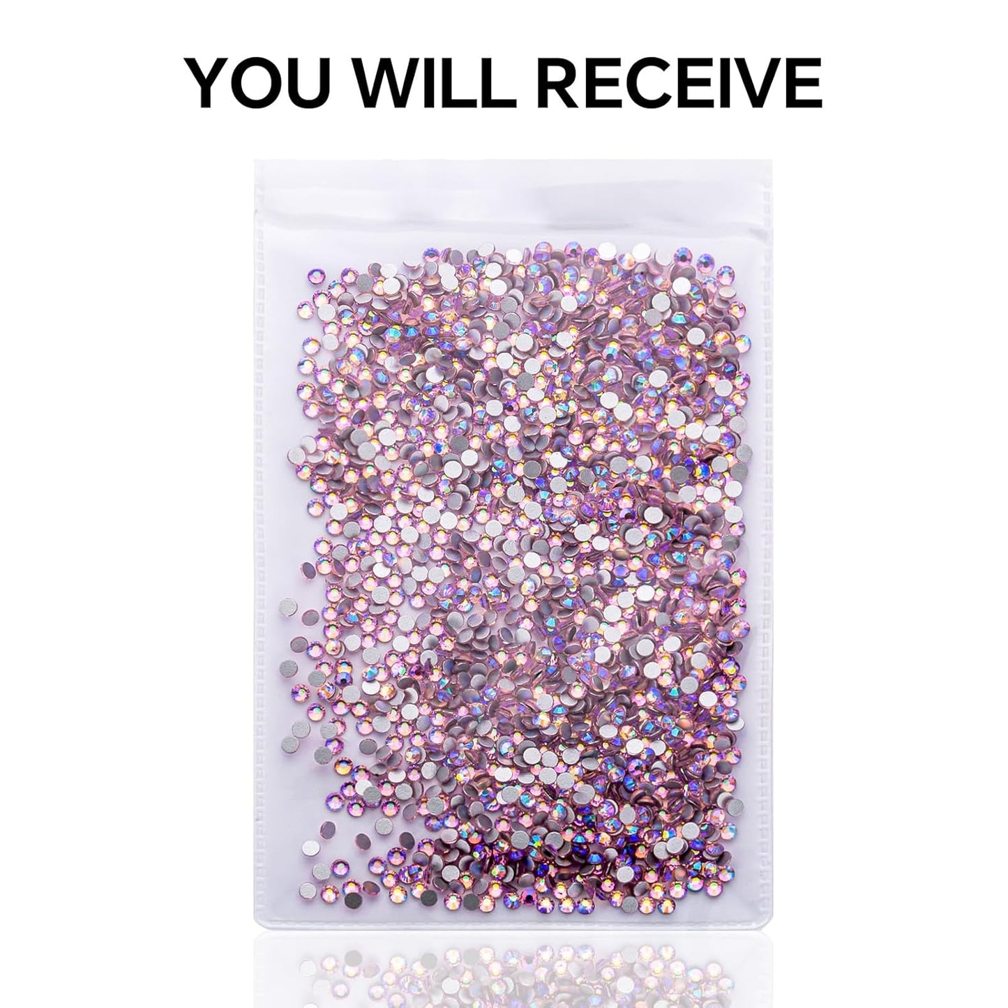 1440Pcs Pink AB Crystal Rhinestones,Glass Flatback Rhinestones Gemstones Small for Nail Face Makeup Art Crafts Clothes Decoration -(SS4,1.6mm,Pink AB)