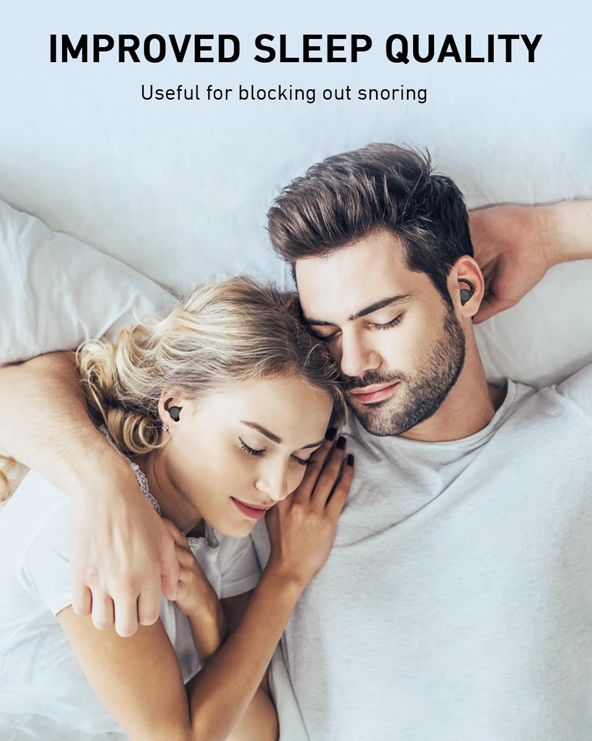 Ear Plugs for Sleeping 2 Pairs,NRR33dB Reusable Earplugs for Sleep,Soft Silicon Ear Plug for Snoring Blocking,Noise Reduction Blocking,Drown Out Snoring，Side Sleepers Black