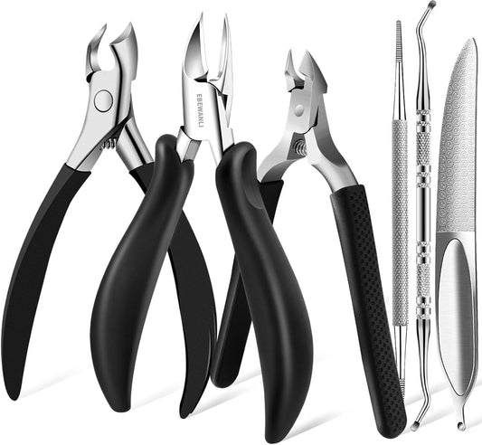 Thick Toenail Clippers for Seniors Thick Toenails or Ingrown Nails, Curved Blade Heavy Duty Toenail Clippers Cutter, Sharp Nail Nippers Cuticle Trimmer, Large Toe Nail Clippers for Men, Women