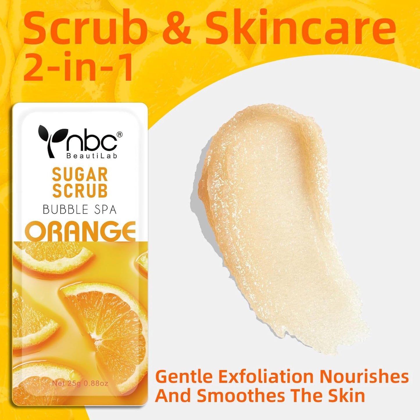 Foot Exfoliating, Sugar Scrub, Dead Skin Remover for Feet, Individually Packaged Foot Scrub Smooths, Hydrates, Detoxifies Tired and Dry Cracked Feet 16 Packs per Box,Orange scent