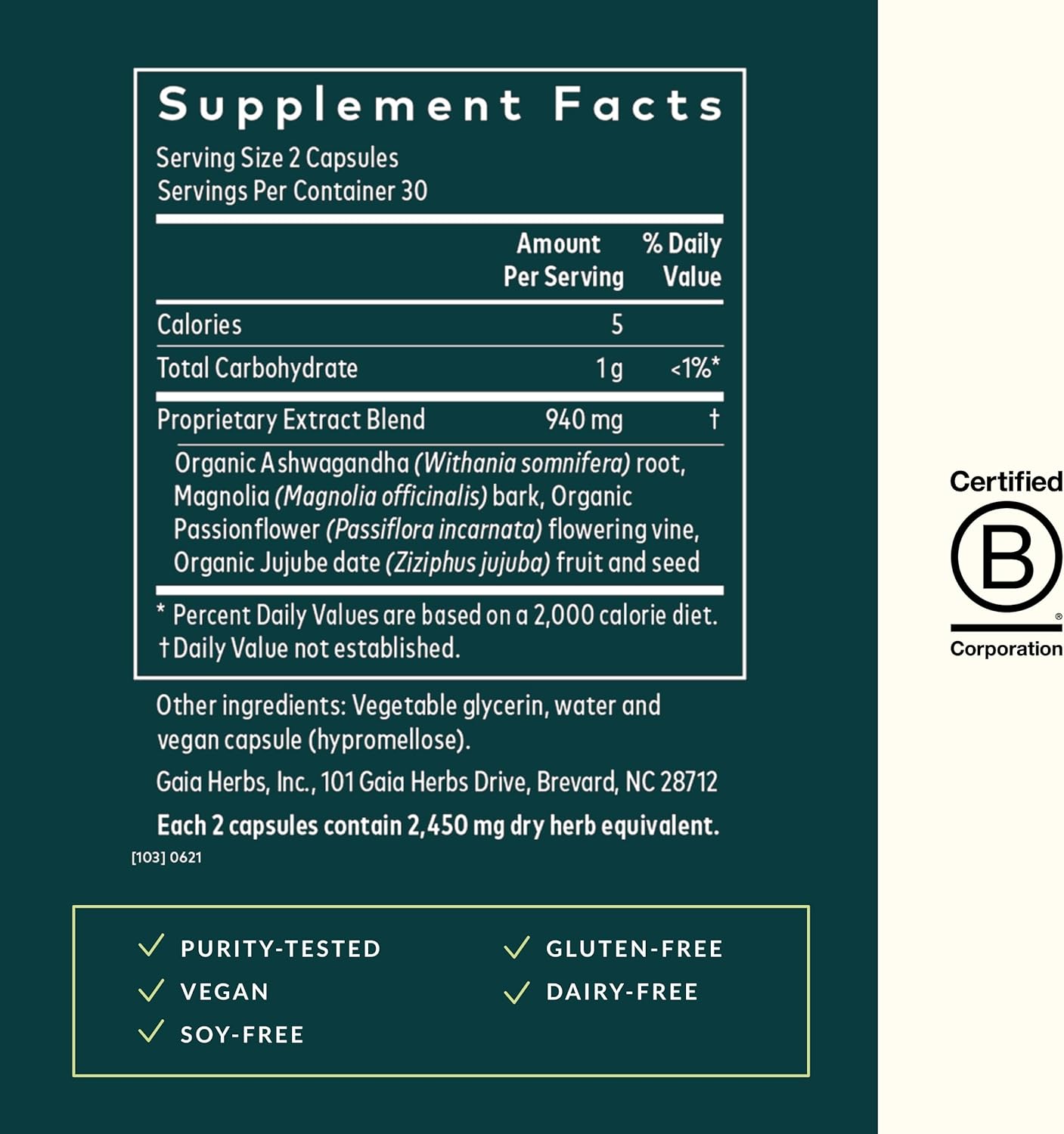 Gaia Herbs SleepThru - Natural Sleep Support Supplement with Organic Ashwagandha Root, Organic Magnolia Bark, Passionflower, and Jujube Date - 60 Vegan Liquid Phyto-Capsules (30-Day Supply)