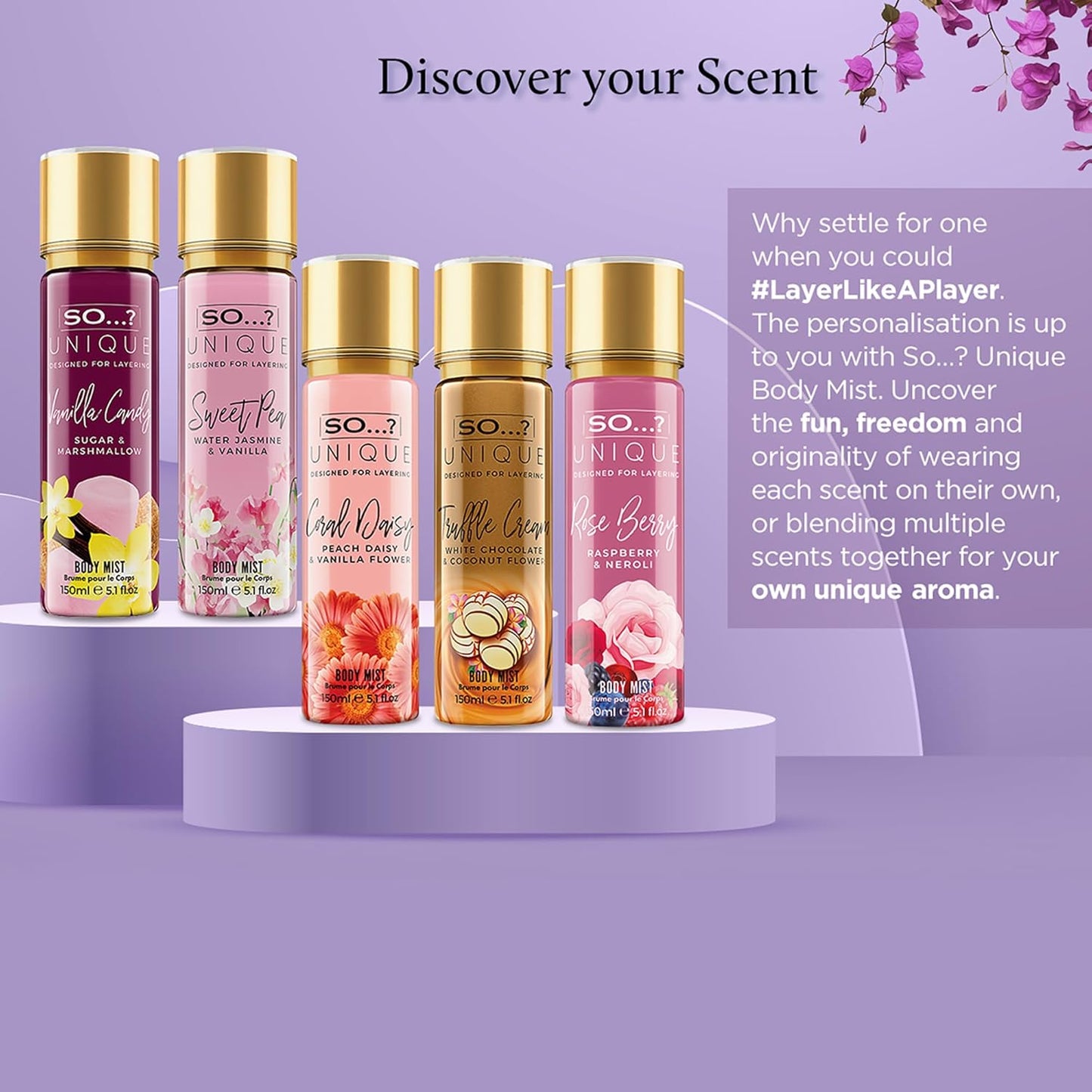 So...? Unique Body Mist - Coral Daisy for Women - 5.1 oz Body Mist - Pack of 2