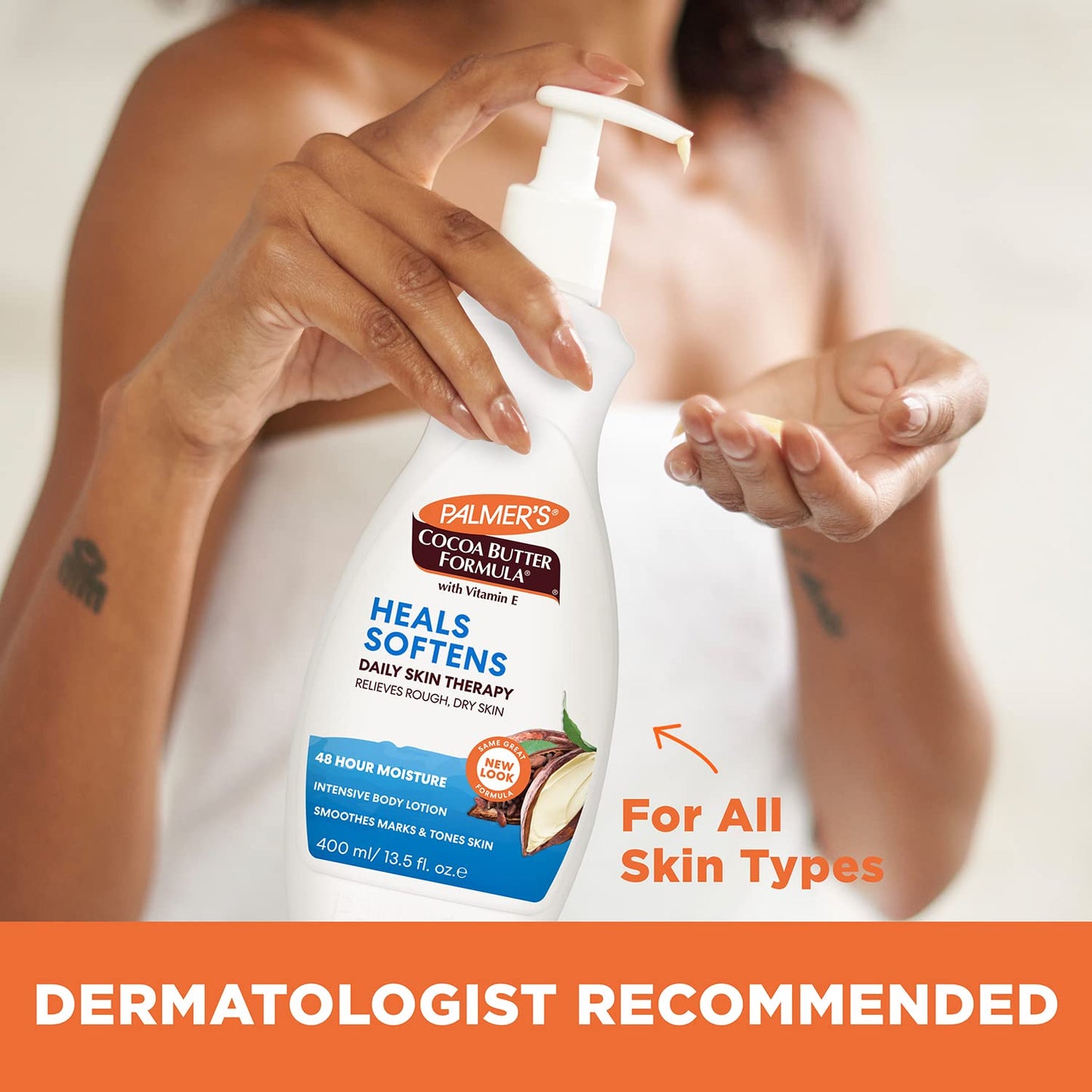 Palmer's Cocoa Butter Formula Daily Skin Therapy Cocoa Butter Body Lotion for Dry Skin, Hand & Body Conditioner, Pump Bottle,13.5 Oz (Pack of 3)