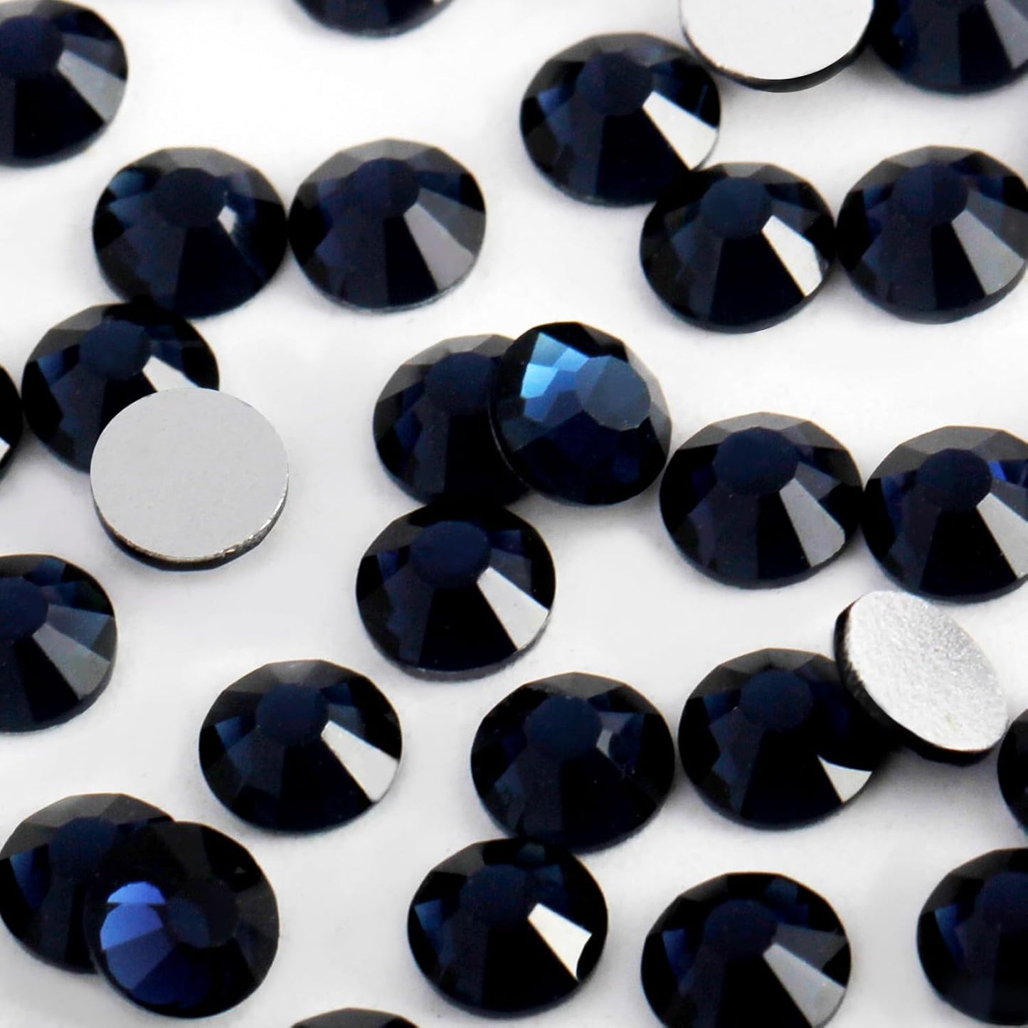 2000 PCS SS16 Flatback Rhinestones,12-Facet Diamond-Cut Glass Gems for Nail Art,Clothing,DIY Crafts,Glue-On Decoration Stones with Silver Backing,Montana