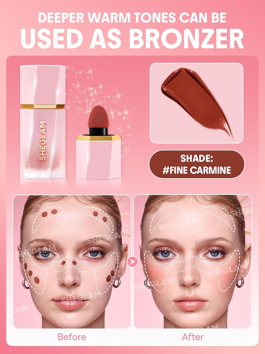 SHEGLAM Color Bloom Liquid Blush-Fine Carmine