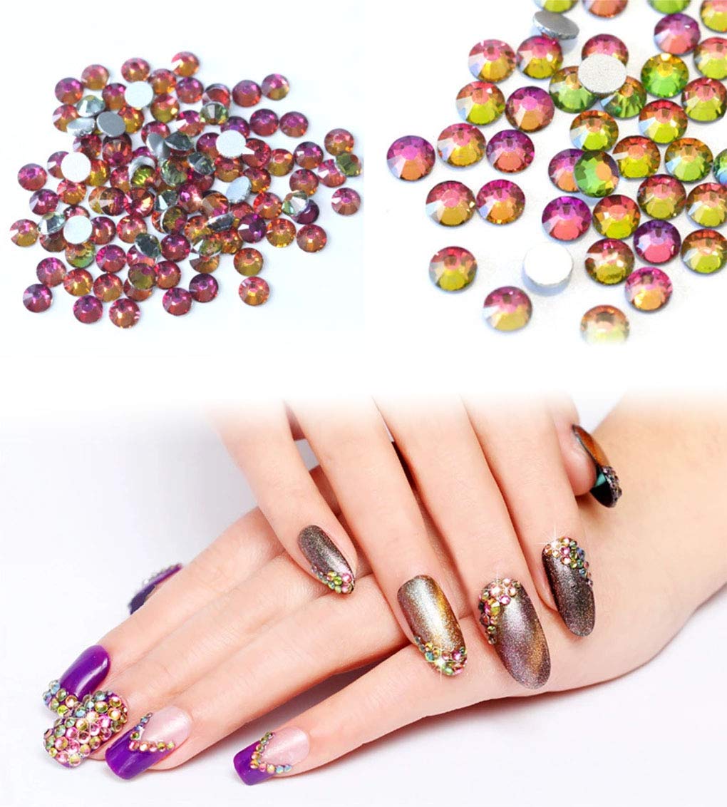 Rhinestones flat back gems round DIY decorative Nail Face and apparel accessories ss3-20 mix size(4320pcs five color)