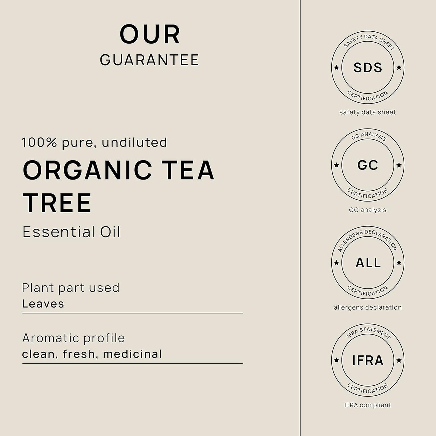 VINEVIDA Organic Tea Tree Essential Oil - Gallon, Pure, Undiluted, Vegan, Sustainable, Recyclable Aluminum Bottle