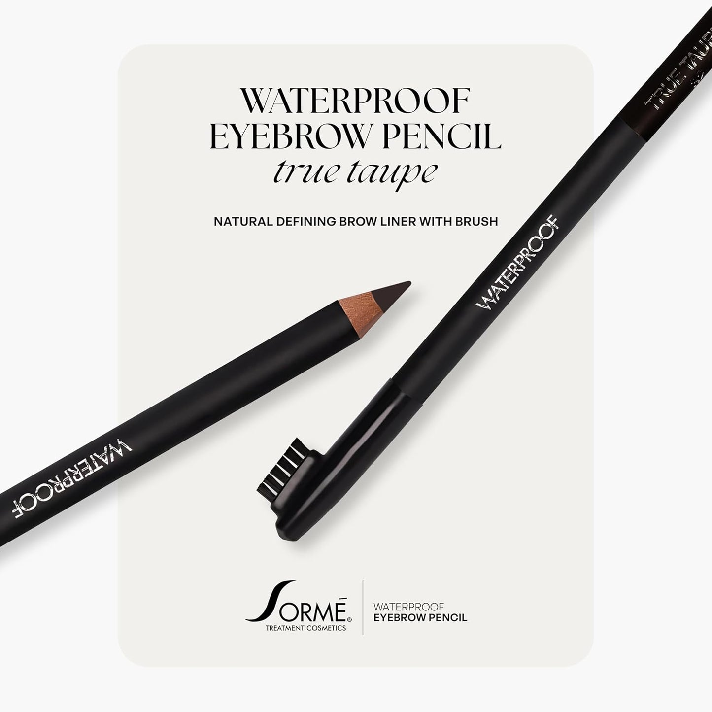 Sorme' Treatment Cosmetics Natural Definitive Waterproof Eyebrow Pencil, Rich Brown, 0.04 Ounce (Pack of 1)