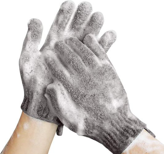 MIG4U Shower Exfoliating Scrub Gloves, Bathing Gloves Body Wash Dead Skin Removal Deep Cleansing Sponge Loofah for Women Men