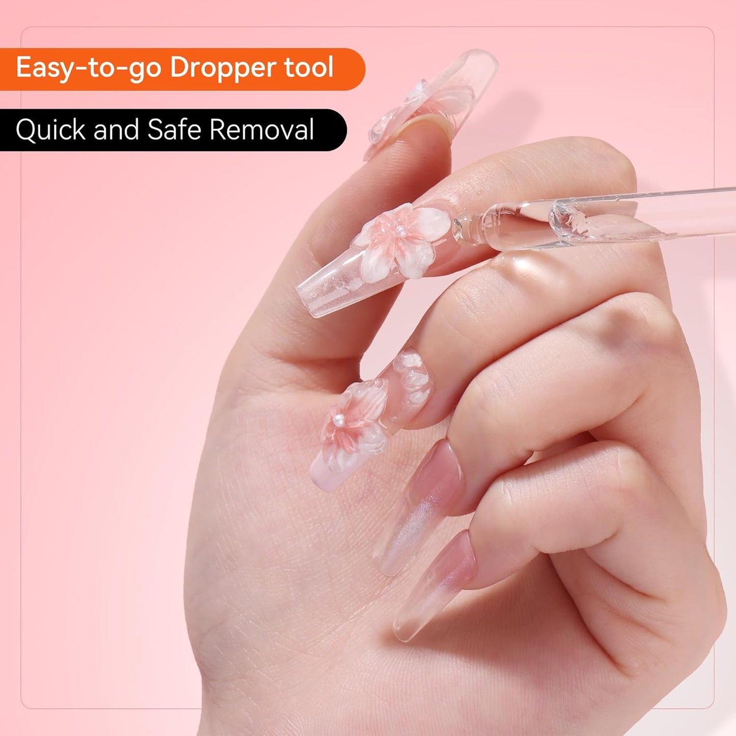 Makartt Press on Nail Glue Remover: Updated Formula with Vitamin E | Glue Debonder with 5 Wooden Sticks,1 Dropper Applicator for Quicker Application,Non-Acetone,Hema-free Glue off 30 ml