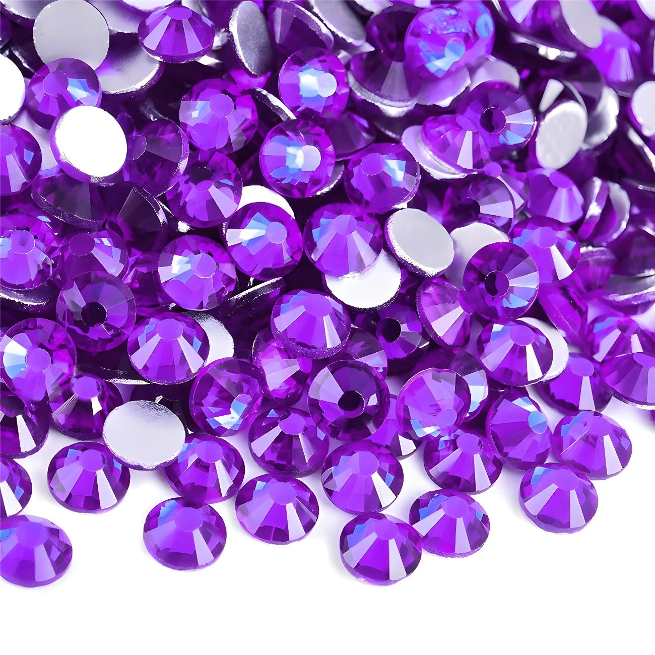Flatback Rhinestones Round Gems for Nails Art and Crafts 4000Pcs SS12 3mm Glitter Crystals Stone DIY Bags Clothes Shoes (Purple)