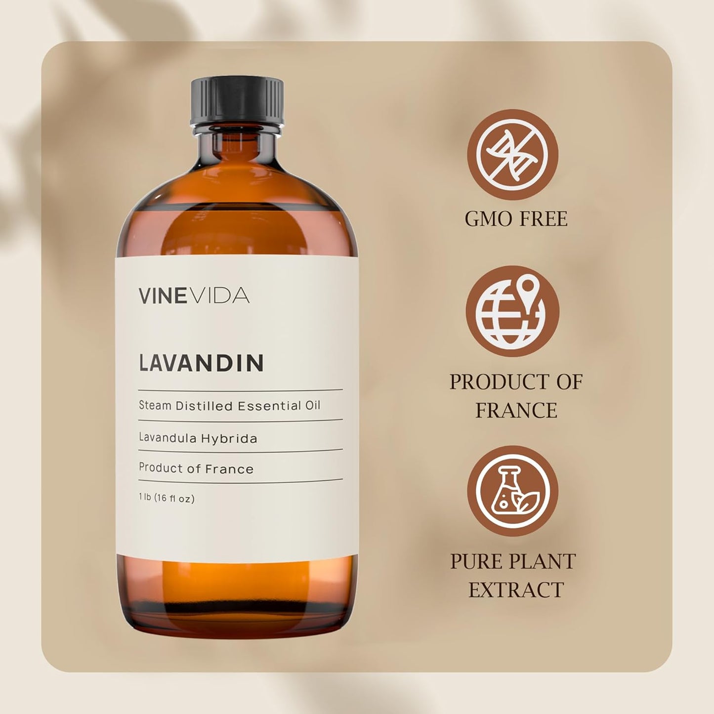 VINEVIDA Lavandin Essential Oil 16 oz - Undiluted, Pure, Vegan, and Sustainable