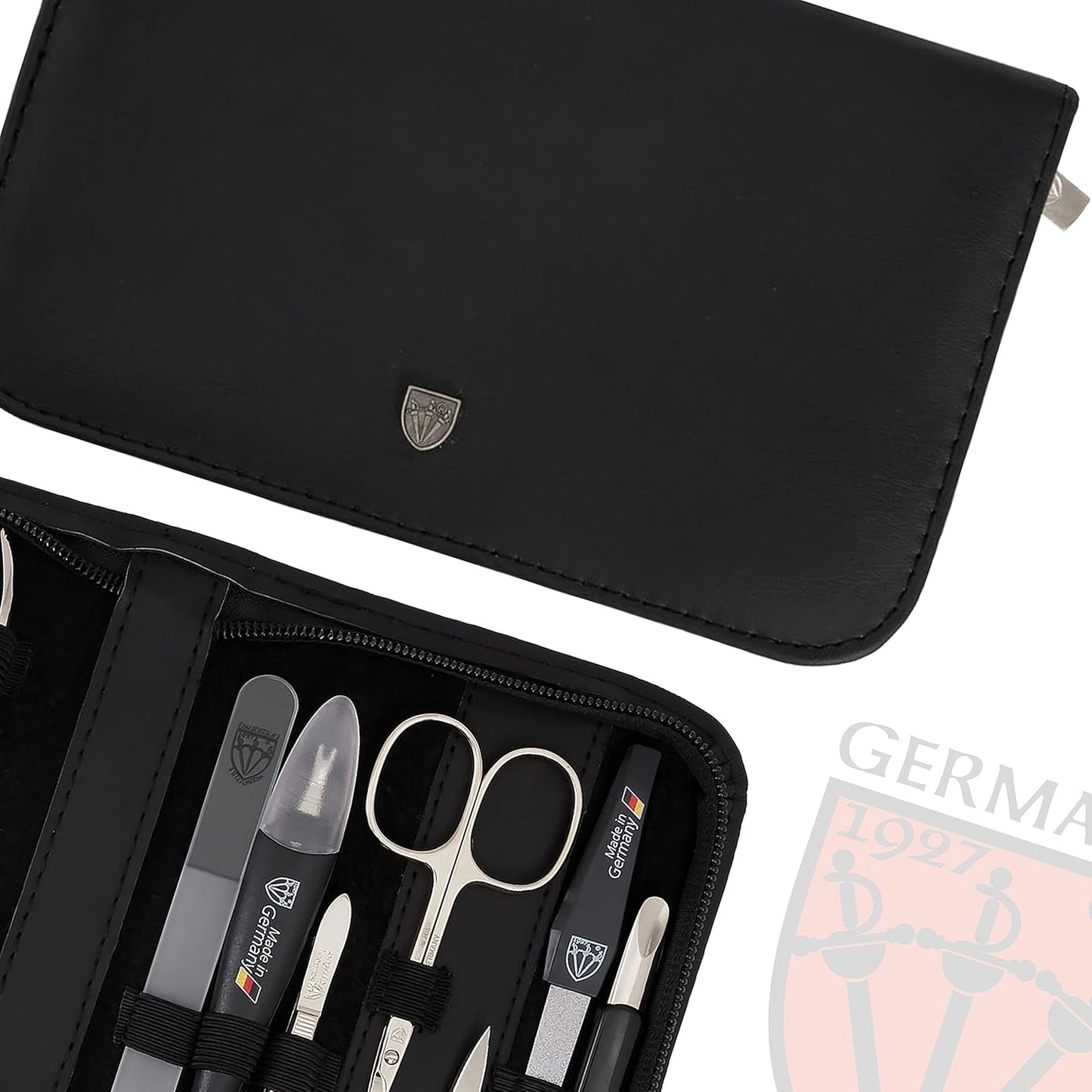 3 Swords Germany – Manicure Pedicure kit Set with Genuine Leather case - Made in Solingen/Germany
