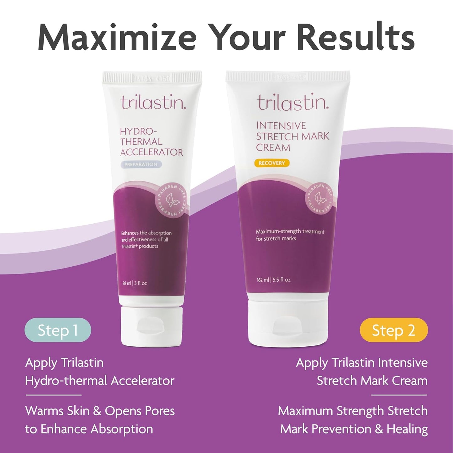 TriLASTIN Stretch Mark Cream for Pregnancy - 5.5 Oz Tube - Vitamin-Infused Cocoa Butter Formula - Intensive Scar Treatment - Hypoallergenic & Paraben-Free