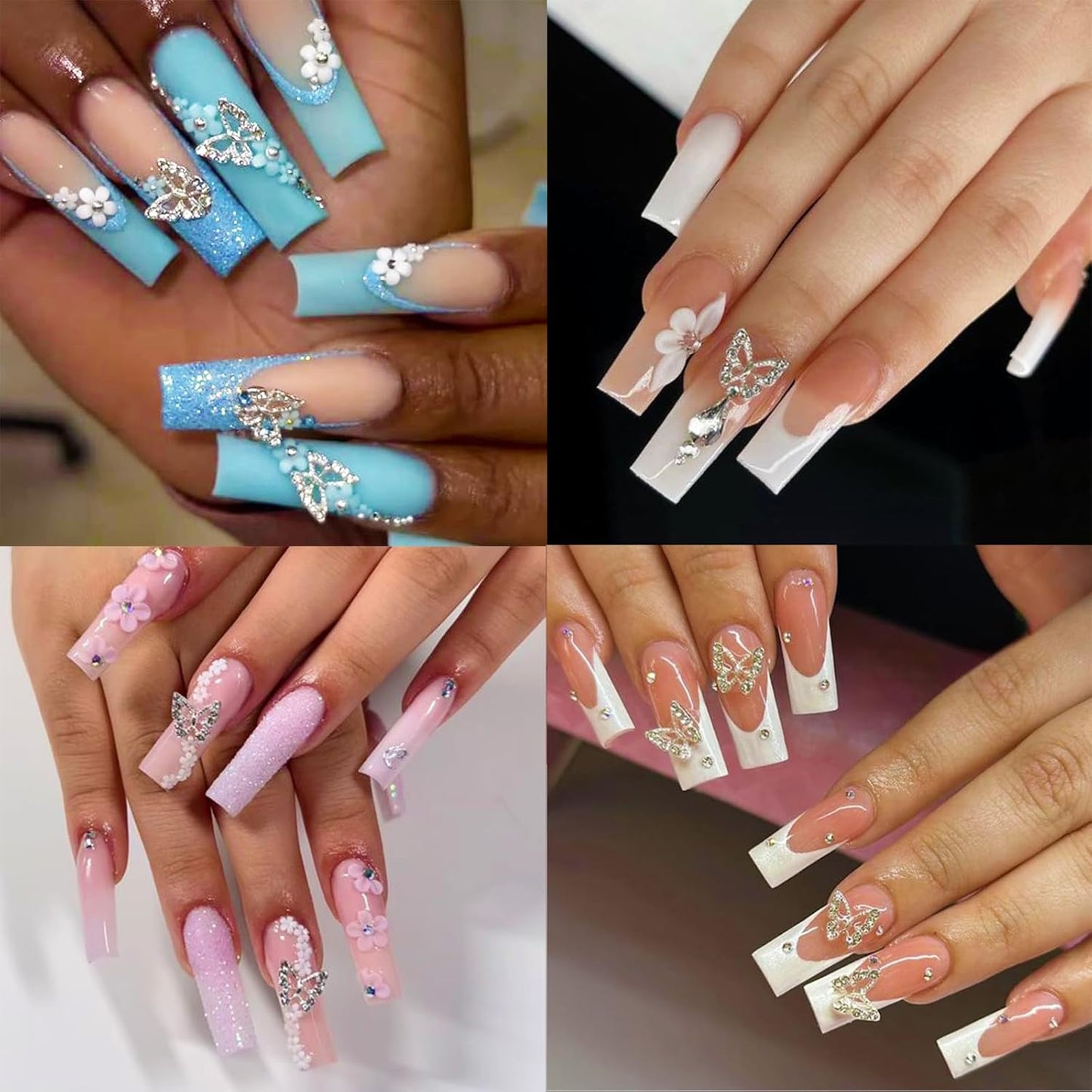 Nail Charms Rhinestones Colorful Nail Art Gems with Glue Gel Flatback Pearls Supplies Luxurious Crystal AB Rhinestones Nails Accessories Jewelry Pearls for Women Nails DIY Design