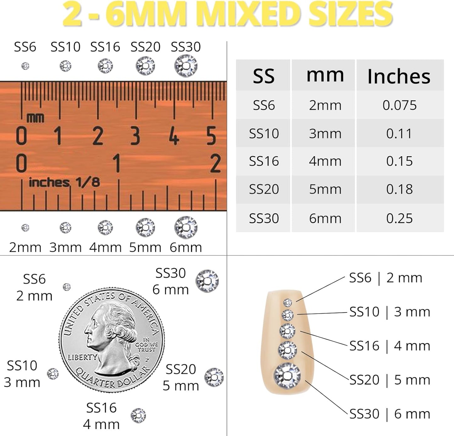 30000Pcs Resin Jelly Rhinestones Set for Crafting Bedazzling, Yellow AB Flatback Gems Jewels for Crafts Clothes Shoes Fabric Outfit Nails Makeup, Flat Back Crystal 2-6mm with b 7000 Glue