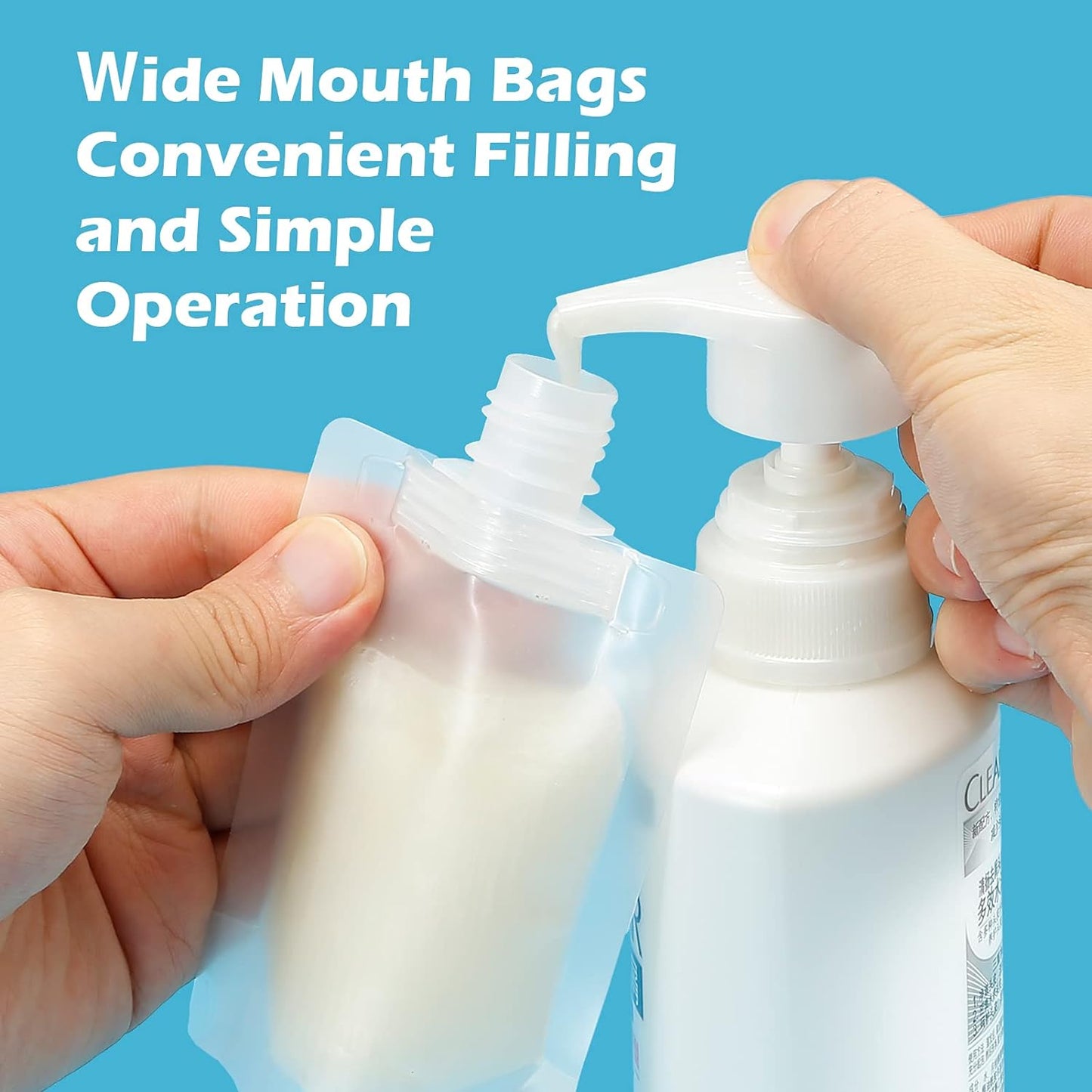 TailaiMei 12 Pieces Travel Pouches for Toiletries, TSA Approved Portable Travel Size, Refillable Stand Up Pouch for Shampoo/Conditioner/Lotion (50ml/1.7oz)