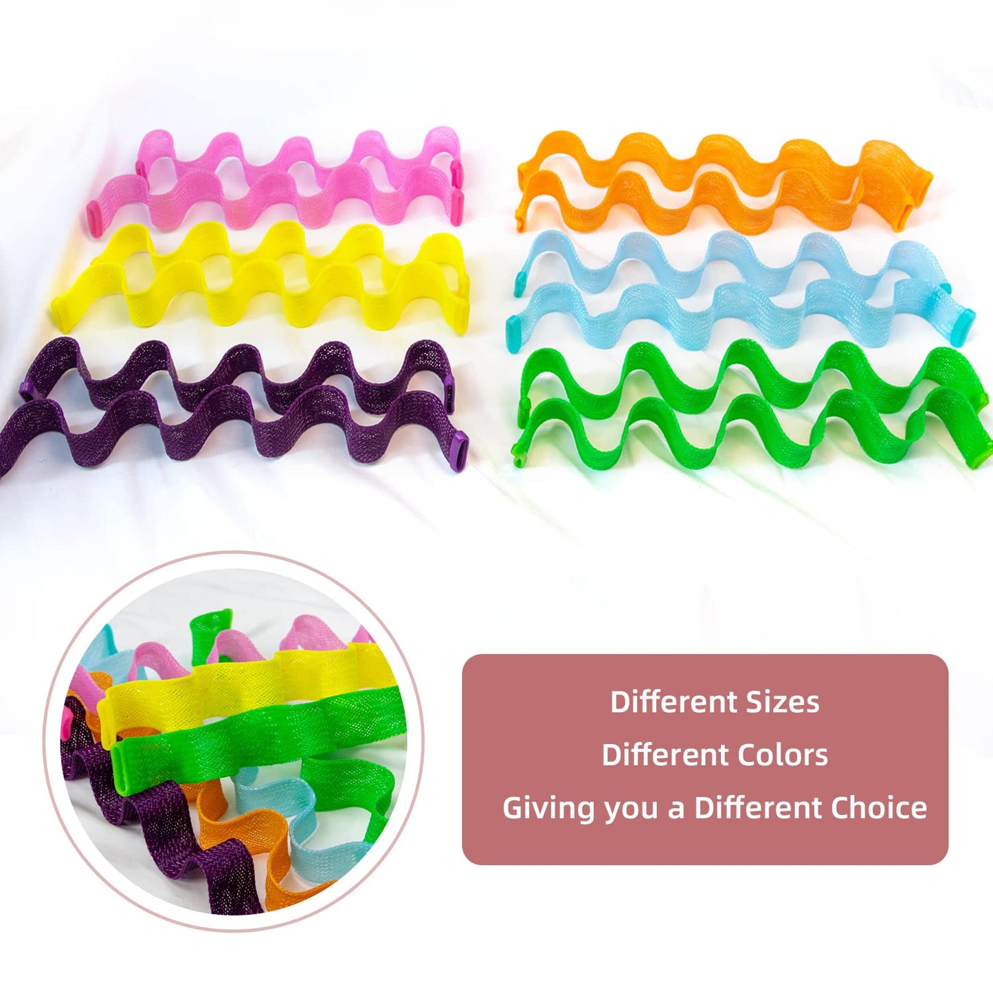 30pcs Heatless Hair Curlers Rollers Wave Curls Styling Kit, No Heat Hair Curlers Spiral Curlers for Short and Medium Hair (9.8Inch/ 25 cm)...