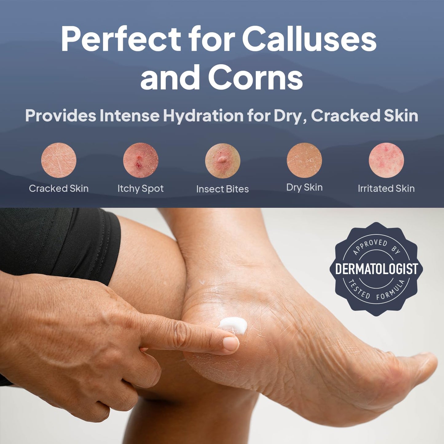 Pumice Valley Foot Cream for Dry Cracked Feet and Heels - Natural Moisturizer, Corn, Calluses Treatment - Skin, Body Lotion, Dead Sea Salts, Shilajit, Mountain Herbs 1.7 Oz