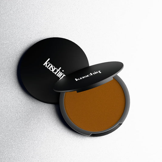 Koschiq Soft Matte Powder + Foundation – 2-in-1 Compact with Oil Control & Blurring Effect | 24hrs stay Longwear, Buildable Matte Finish | k-68. Deep with golden undertone)