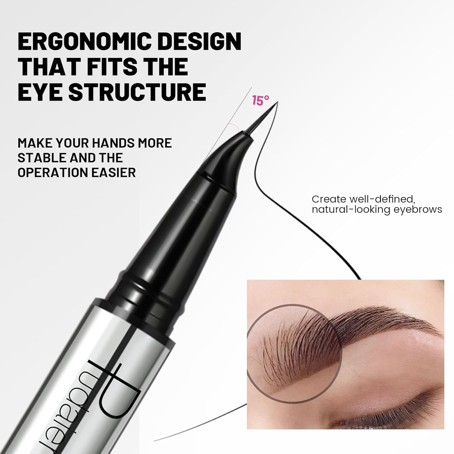 2 Pack 2 Fine Tip Eyebrow Pen, Waterproof Filling Faux Brow Makeup Pencils for Women with Precise Curved Brush-Tip to Fast Create Natural Hair-Like Brows, Last All-Day (Truffle)