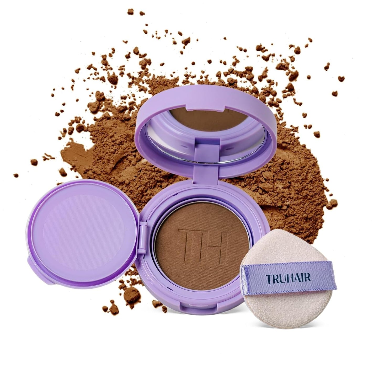 TRUHAIR Root & Scalp Cover Up Pressed Powder Compact, Waterproof, Weightless Hair Coverage & Bald Spot Concealing, Root Touch Up Hair Color for Gray Coverage & Thinning Areas, 0.35 Oz (Dark Brown)