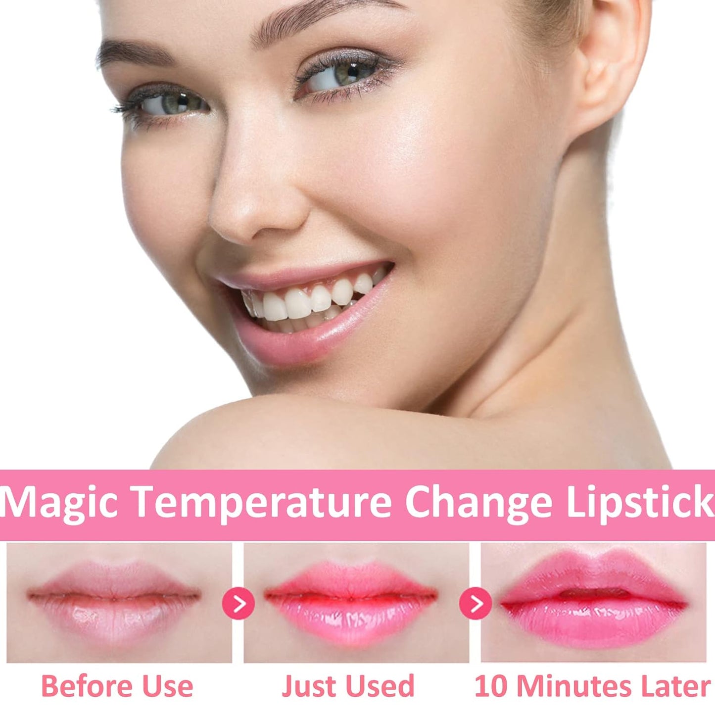6 Pack Crystal Flower Jelly Lipstick,Magic Color Changing Lipstick,PH Clear Temperature Color Changing Lip Gloss,Lip Balm,Long Lasting Nourishing Moisturizing Lip Stick Set I