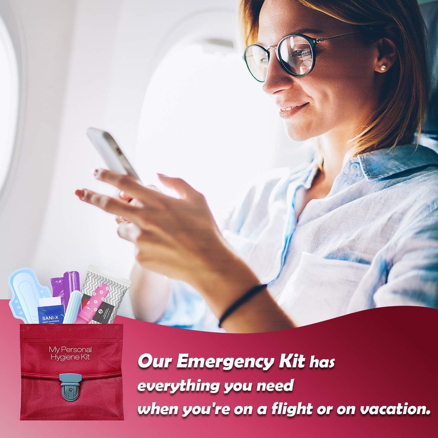 Light Rose Style Menstrual Kit All-in-One 60 Pack | Convenience on The Go | Period Kit Pack for Travelling, Tweens & Teenagers or just When You’re Out | Individually Wrapped Feminine Hygiene Product