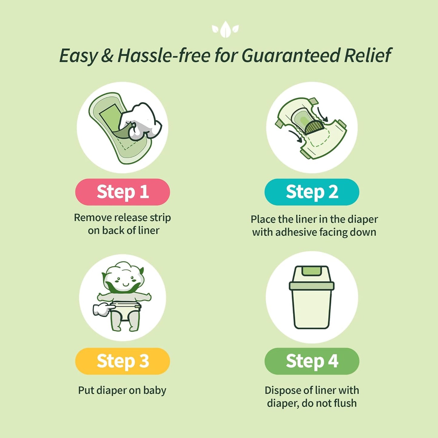 Organyc 100% Certified Organic Cotton Baby Diaper Liner for Sensitive Skin, Fits All Brands and Sizes Diapers Except New Born, 20 Count