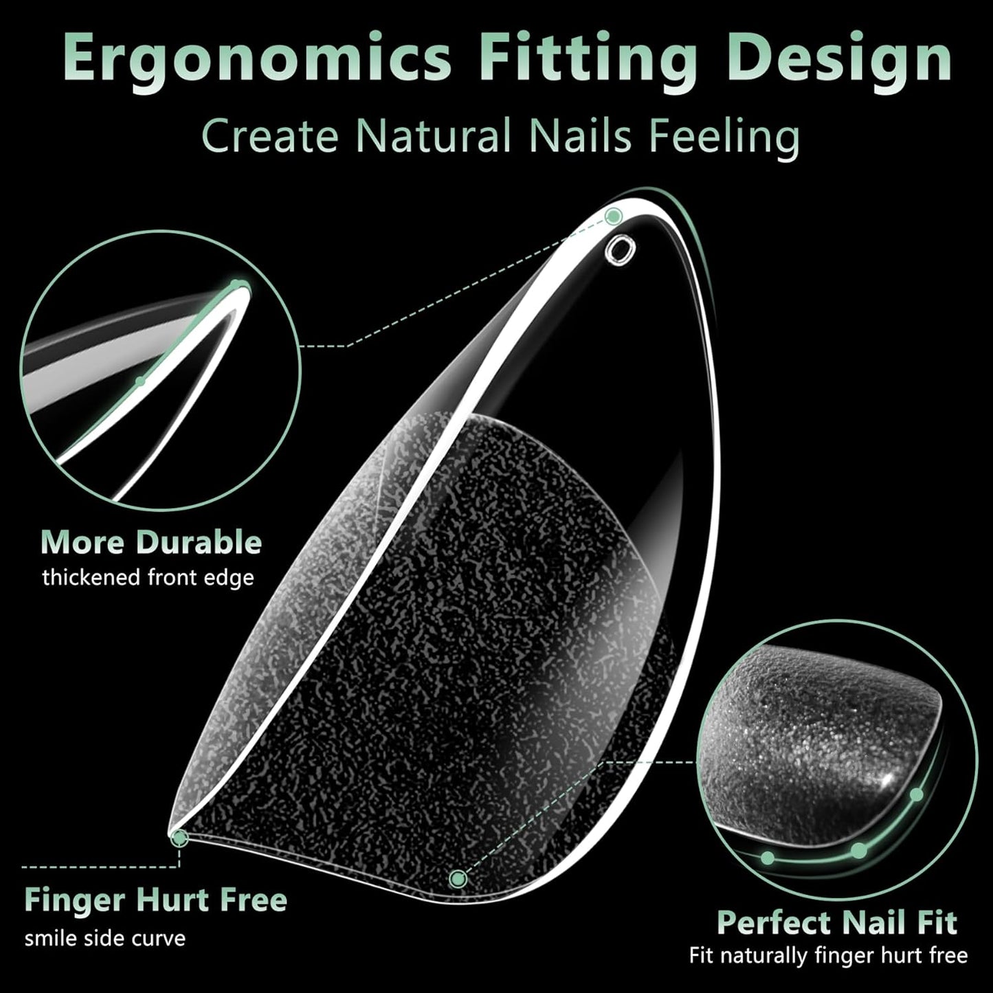 Short Almond Nail Tips, 216pcs Soft Acrylic Fake Nails Gel Nail Tips, Full Cover Pre-Shaped Matte Clear Press on Nails for Extension, Diy at Home Manicure 12 Sizes