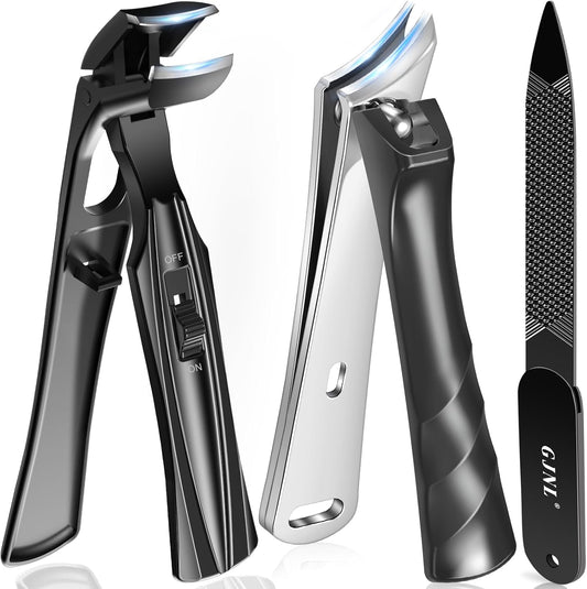 Toenail Clippers for Thick Toenails for Seniors, Angled Head Large Toe Nail Clippers for Thick Nails for Men, Heavy Duty Slanted Nail Clippers with Wide Jaw, Black