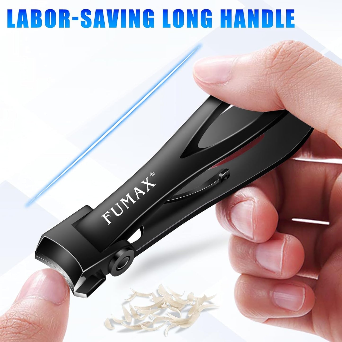Toenail Clippers for Seniors for Thick Toenails, Heavy Duty Angled Nail Clippers for Seniors with Catcher, Large Toe Nail Clipper Fingernail Cutter for Men with Wide Opening Gifts for Men Dad Him