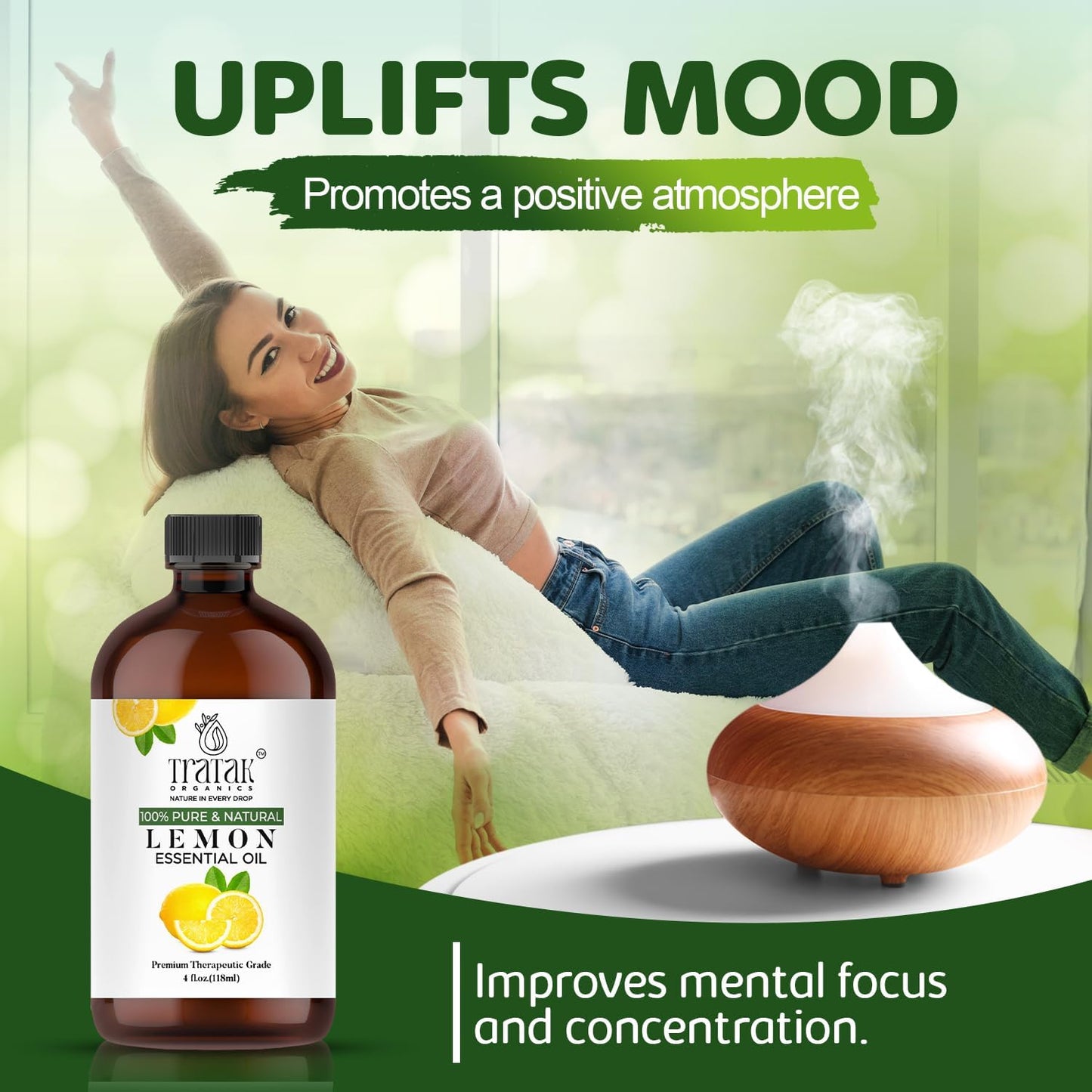 Lemon Essential Oil with Glass Dropper - Huge 4 Fl Oz - 100% Pure and Natural Lemon Oil - Premium Grade Essential Oils for Diffuser, Aromatherapy, Soap and Candle Making