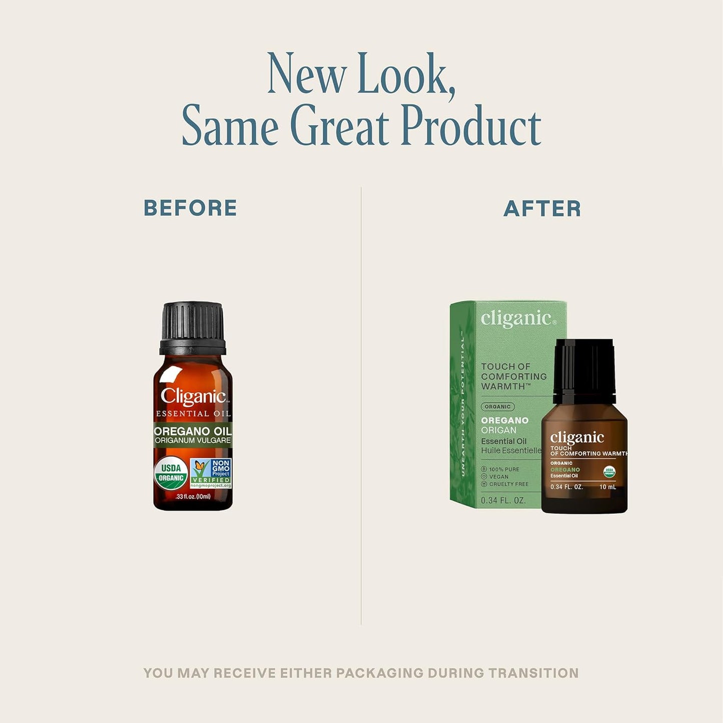 Cliganic Organic Oregano Essential Oil, 100% Pure Natural for Aromatherapy | Non-GMO Verified (Packaging May Vary)