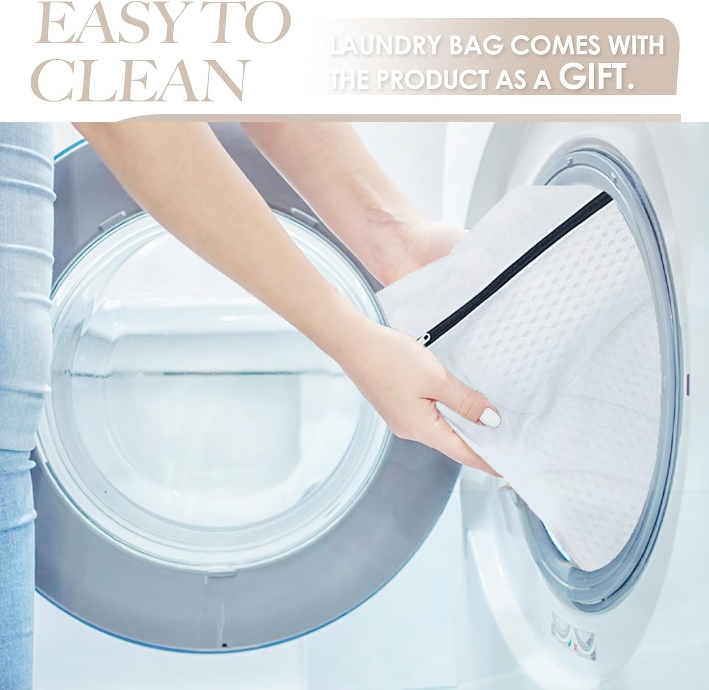 Bath Pillow for Tub, 4D Air Mesh Breathable Fabric, Soft Supportive Bathtub Cushion for Head Neck Back, Ergonomic Spa Pillow with Strong Suction Cups, Quick-Drying, Machine Washable (White)