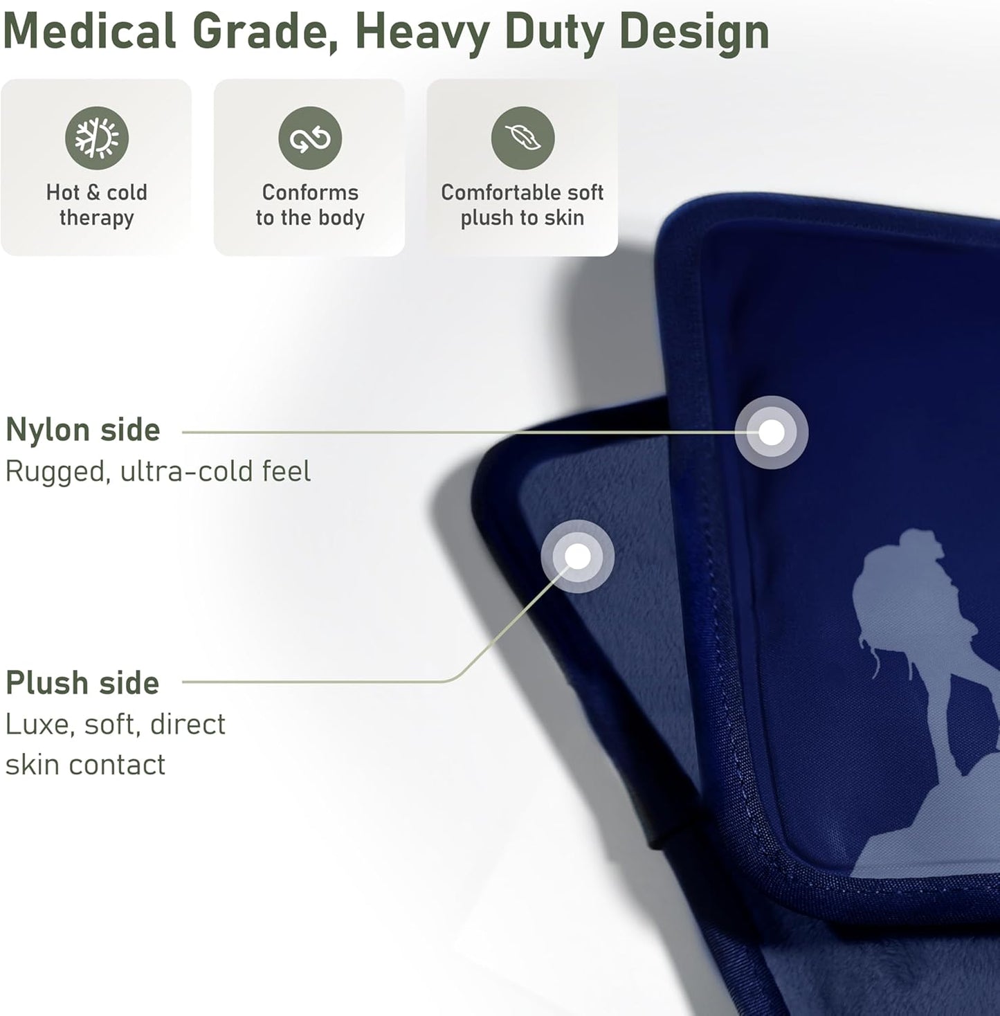 Large Ice Packs for Injuries Reusable - Soft Gel Hot and Cold Packs for Injuries, Hip, Shoulder, Back Pain Relief - 11.5" x 14.5" - Blue