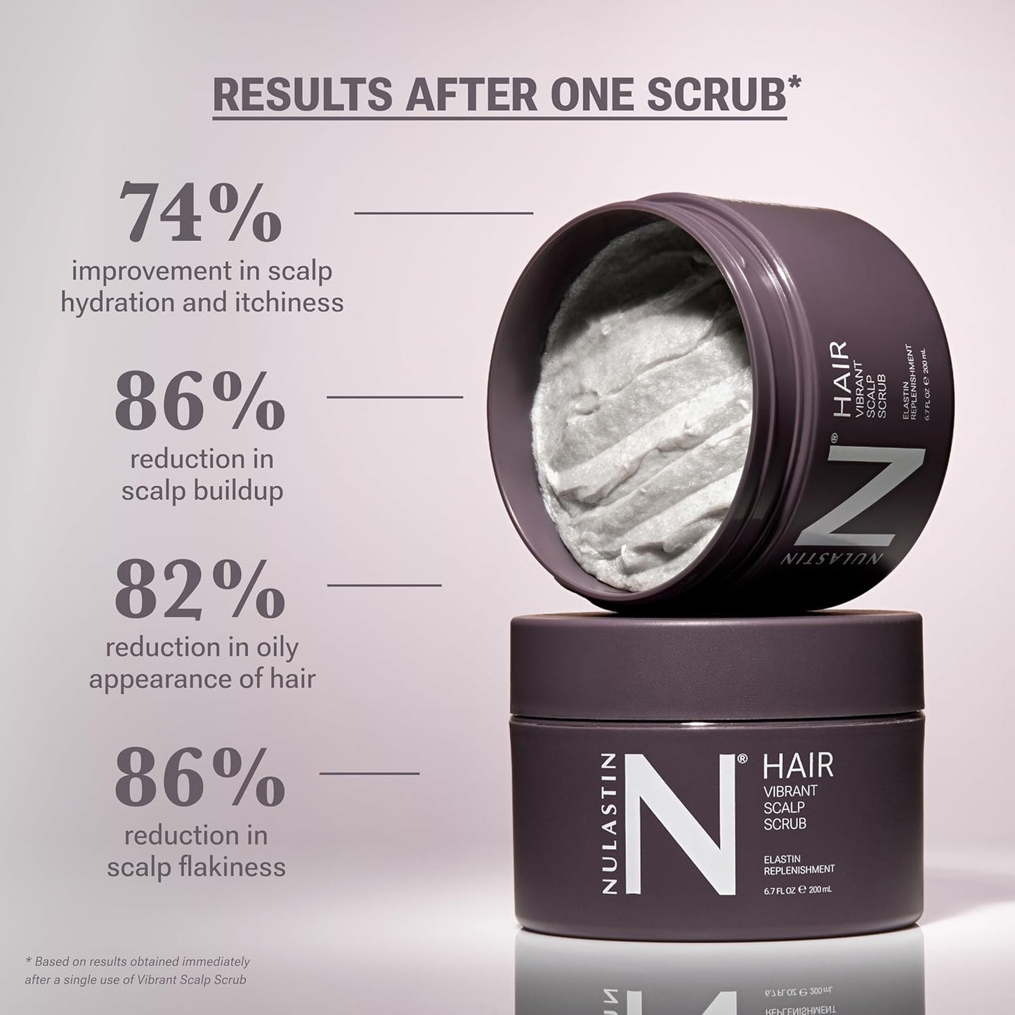 NULASTIN Vibrant Scalp Scrub - Exfoliating Dry Scalp Treatment, Moisturizer & Cleanser to Lift Buildup - Detoxifying Pre-Shampoo for Elastin Replenishment, Vegan & Color Safe, Minty Fresh (6.7 Fl. Oz)