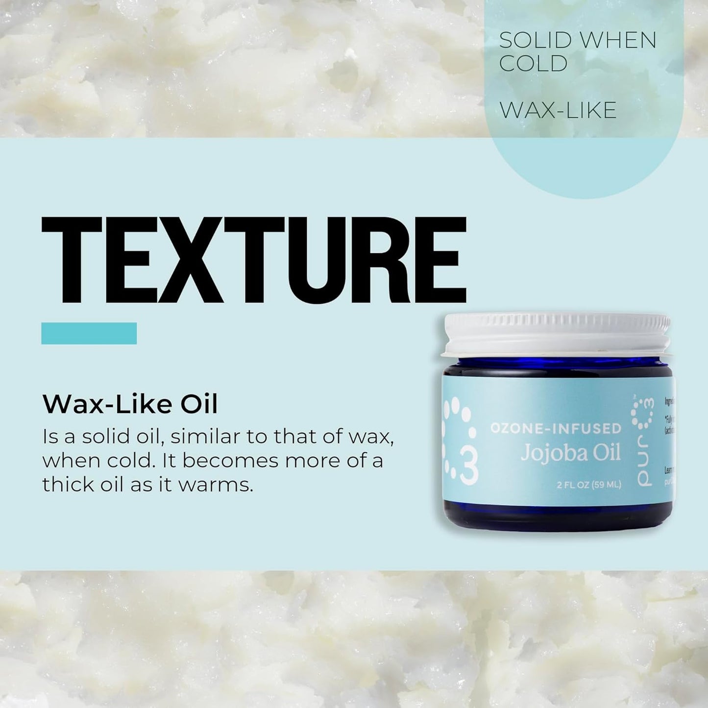 PurO3 Ozonated Jojoba Oil – Pure, Natural, Organic Skincare for Face & Body – Oxygenated Healing Lotion, Moisturizer & Beauty Cream in a Glass Jar – O3 Therapy Salve, 2 oz