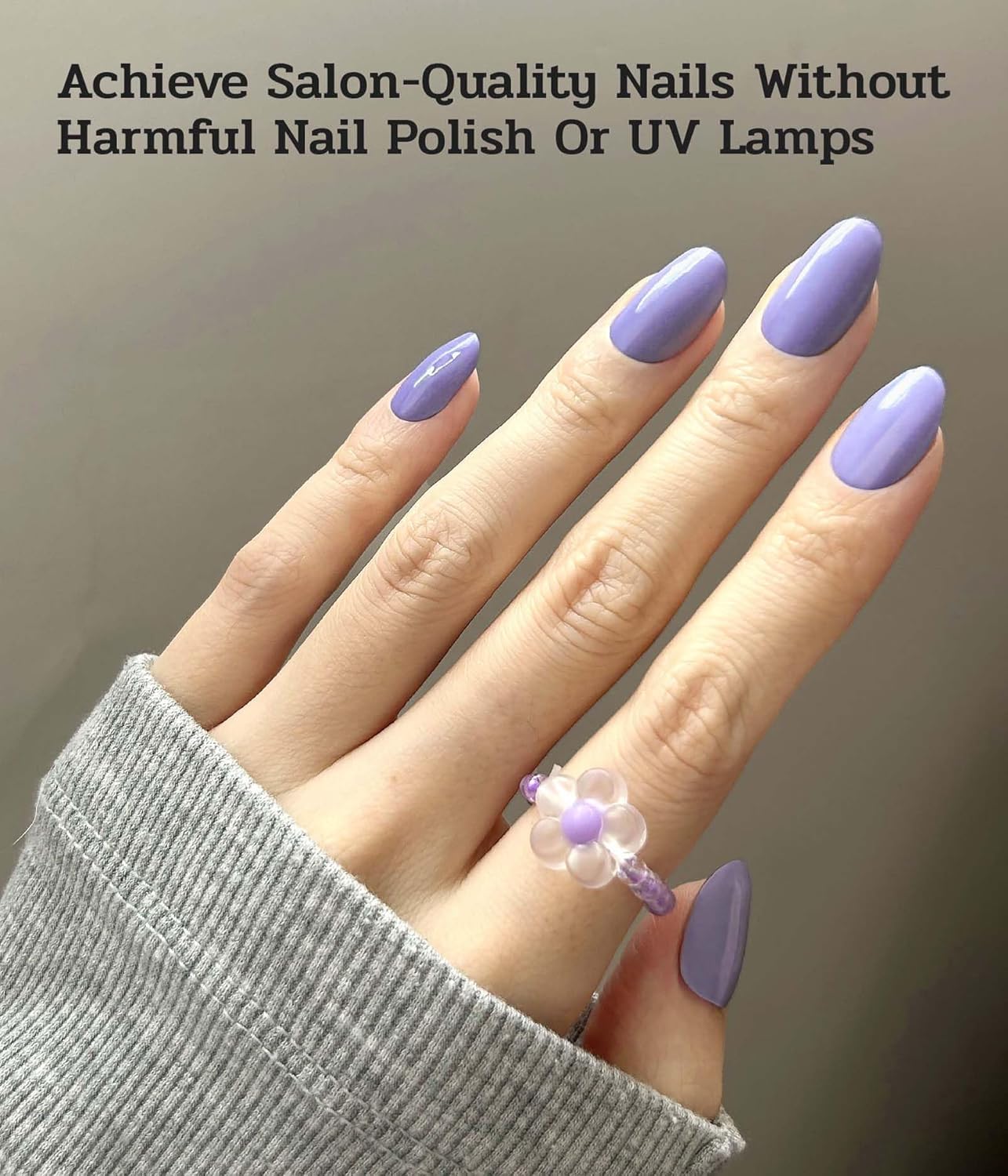 Nail Polish Strips - 22 Pcs Salon Quality Gel Nail Stickers - Long Lasting Wraps (Purple Evening in Paris)