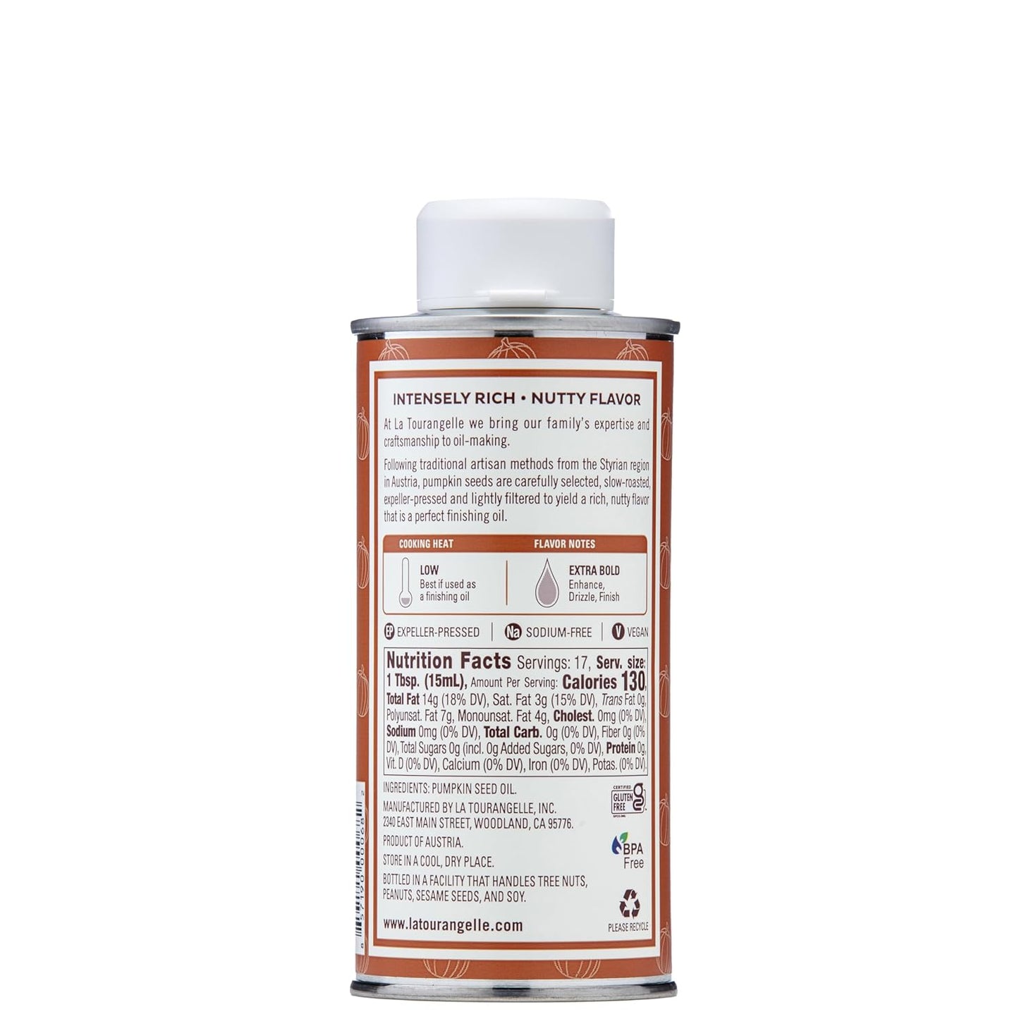 La Tourangelle, Toasted Pumpkin Seed Oil, Great for Cooking, Salad Dressings, Pastas, and Spreads, Health and Beauty Oil, 8.45 Fl Oz