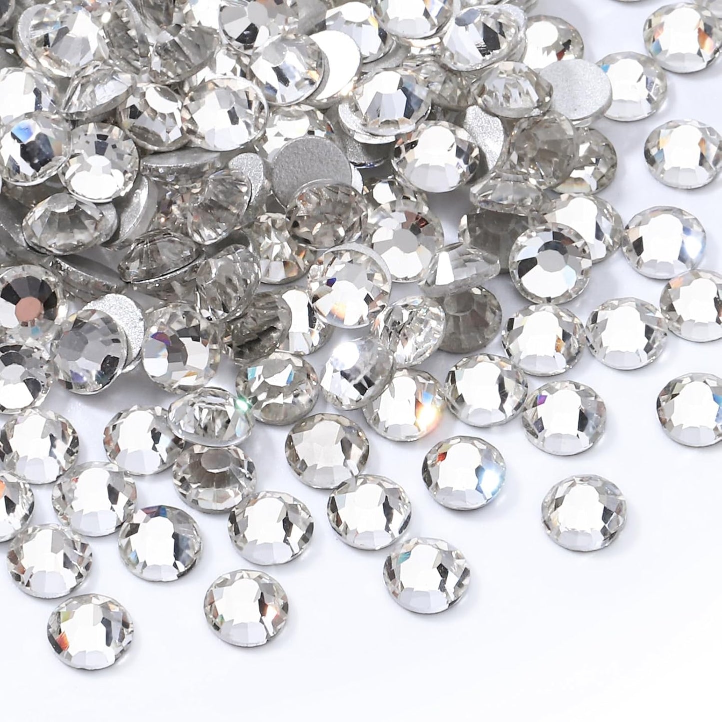 Crystal Clear Flatback Rhinestones, Glass Rhinestones for Nail Art and Craft, Glue Fix, Loose Crystal Gemstones(Crystal, SS20, 1440pcs, 4.6-4.8mm)