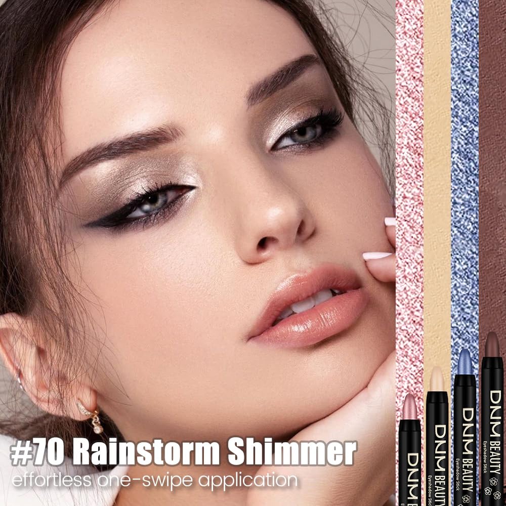 Kaely Cream Eye Shadow Sticks, Rainstorm Shimmer Eyeliner Pencil Eyeshadow Palette Makeup, Eye Highlighter Brightener Stick for Older Women Waterproof Pigmented, sombras para ojos, New-70