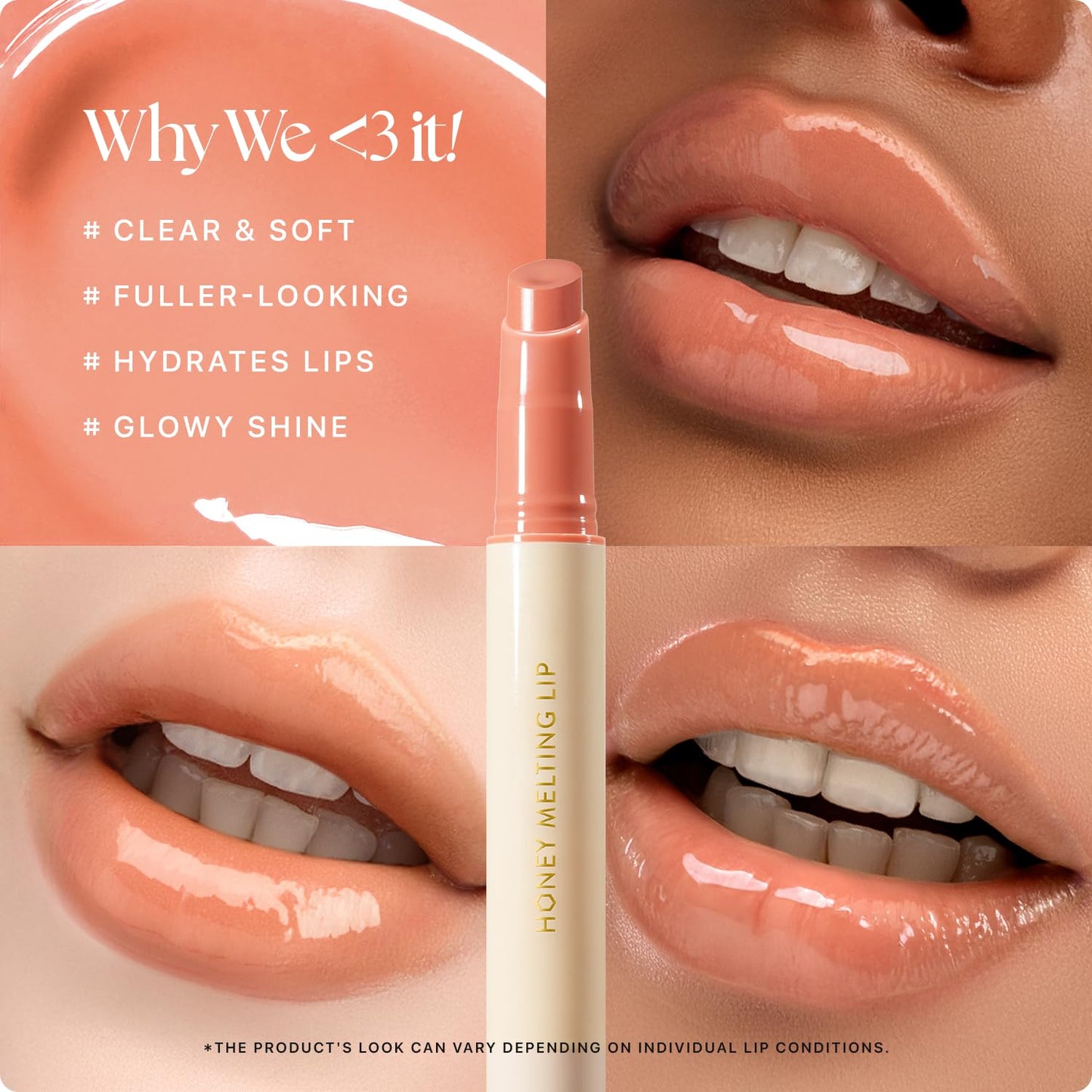 Nature Republic HONEY MELTING LIP (01 APRICOT) SOFT LIP STICK, Hydrating Gloss, Moisturizing balms, Sheer tint, Shine & Nude, Glowy Finish, korean make up
