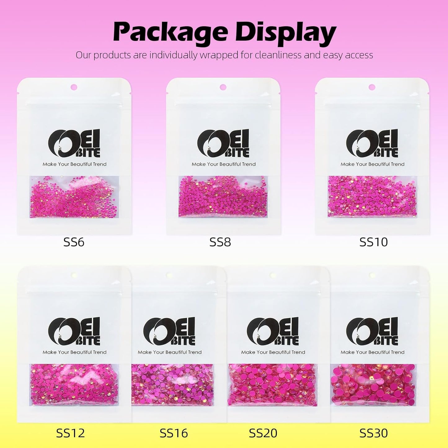 F Rose Flatback Rhinestones, Glass Rhinestones for Nail Art and Craft, Glue Fix, Loose Crystal Gemstones(F Rose, SS20, 1440pcs, 4.6-4.8mm)